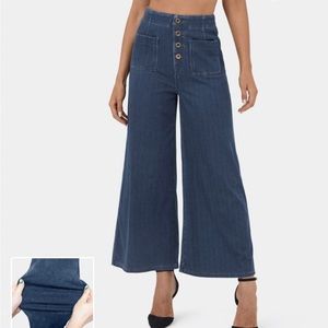 HalaraMagic wide leg high waist casual jeans, L Apricot Blue